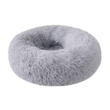 Plush round pet nest bed warm mat winter